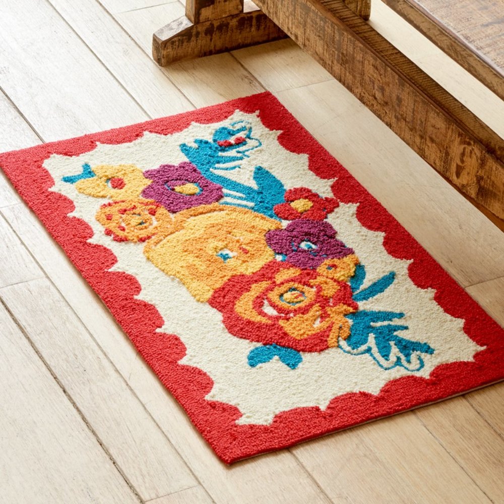 Pioneer Woman Flea Market Hooked Rug Vintage Country Floral RARE!